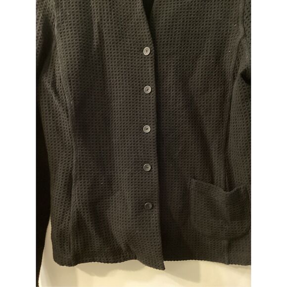 Eileen Fisher Black Textured Button Front Jacket Women’s cardigan blazer Minimal - Picture 7 of 13